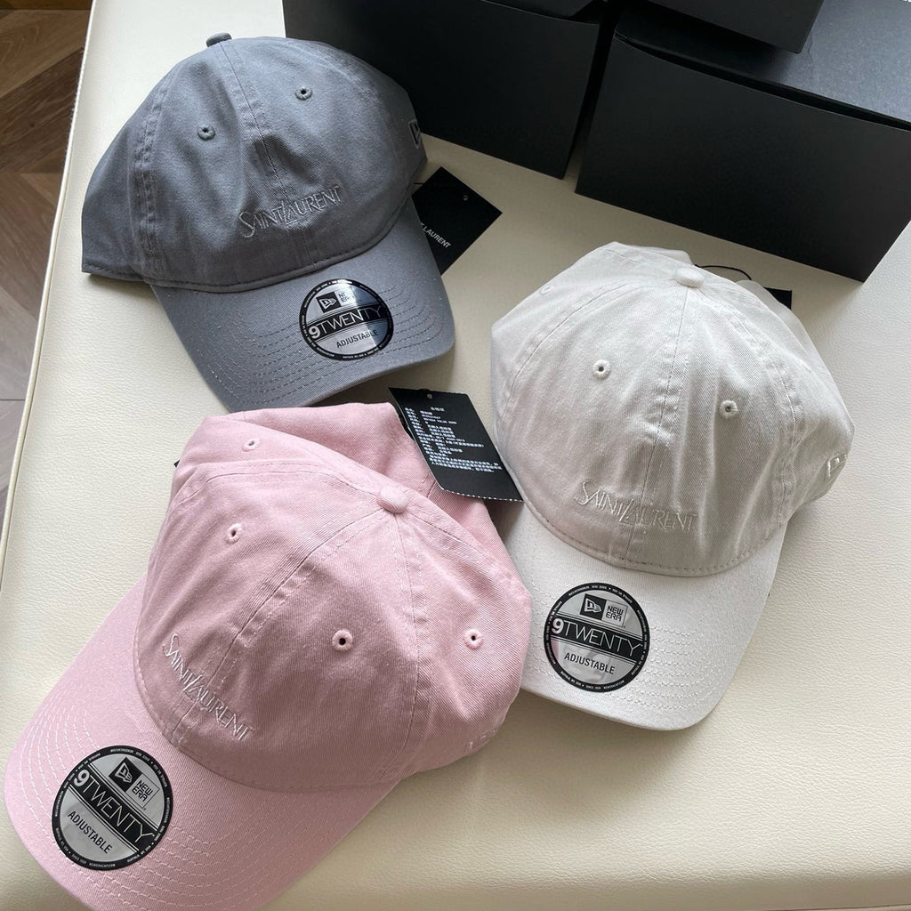 SAINT LAURENT Men's and Women's Solid Color Embroidered Logo Pattern Cotton Duck Tongue Cap Hat #73488