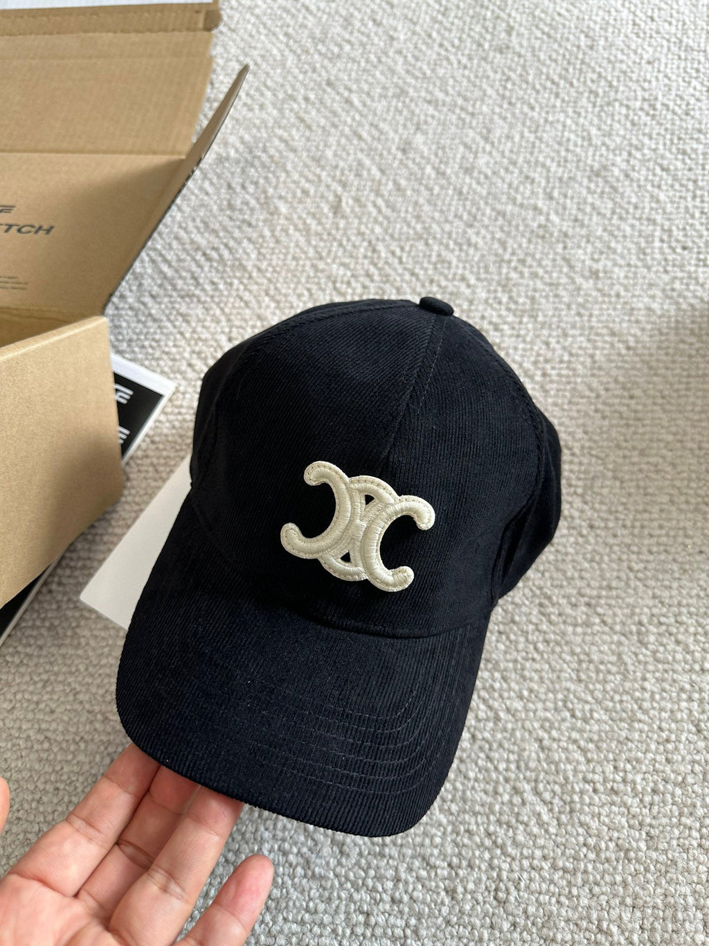 Celine Genderless Triomphe Baseball Cap In Cotton Hat #97148