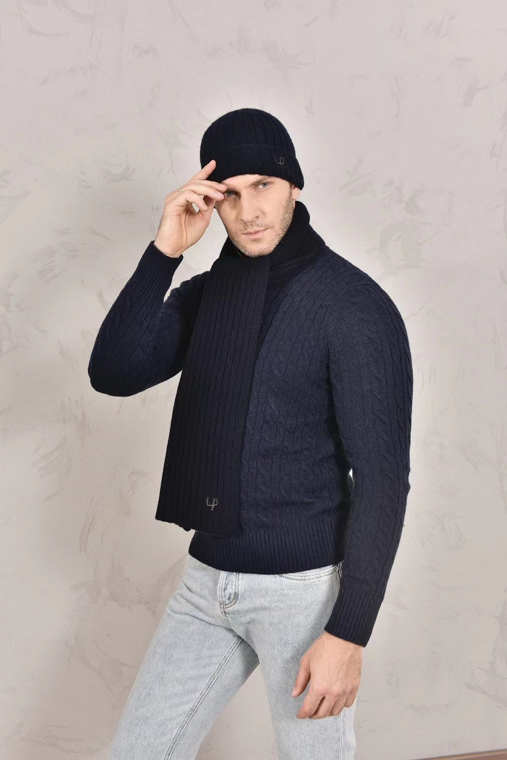 Loro Piana Cashmere Knit Hat Scarf Set #6664