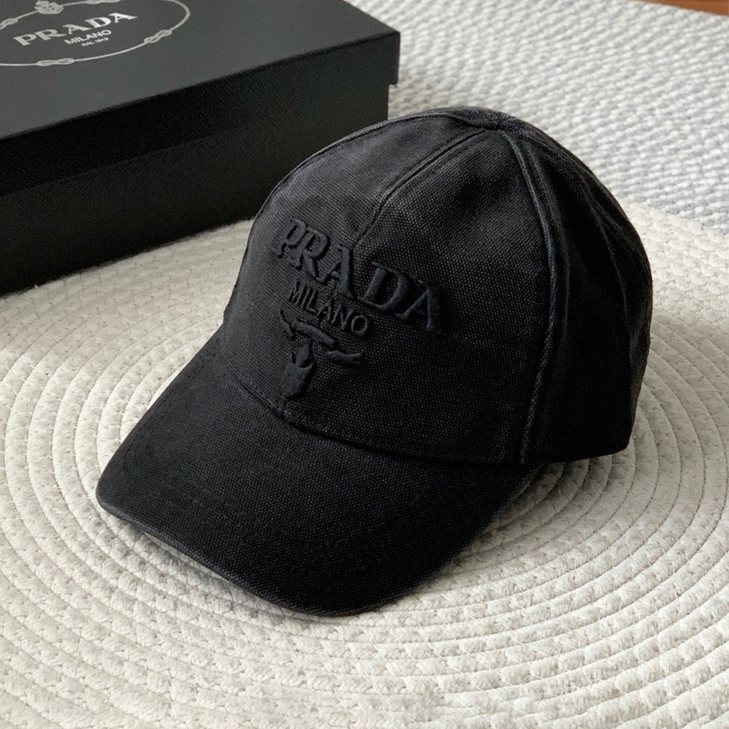 Prada Men's Women's Spring And Summer Solid Colour Logo Embroidery Baseball Cap Fashion High Street Casual Hundred Hat #76153