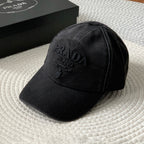 Prada Men's Women's Spring And Summer Solid Colour Logo Embroidery Baseball Cap Fashion High Street Casual Hundred Hat #76153