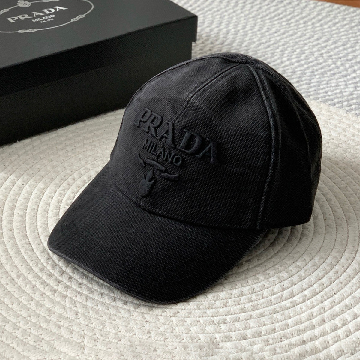 Prada Men's Women's Spring And Summer Solid Colour Logo Embroidery Baseball Cap Fashion High Street Casual Hundred Hat #76153