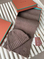 Loro Piana Cashmere Knit Hat Scarf Set #6664