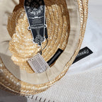 Chrome Hearts Men's And Women's Fashionable Casual Woven Straw Hat Classic Silver Cross Beach Cap Accessories #81522