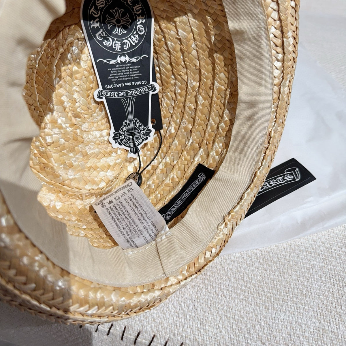 Chrome Hearts Men's And Women's Fashionable Casual Woven Straw Hat Classic Silver Cross Beach Cap Accessories #81522