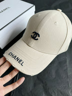 Chanel Women's Beige Embroidered Letter Logo Baseball Cap Fashion Duck Tongue Cap Hat #72418