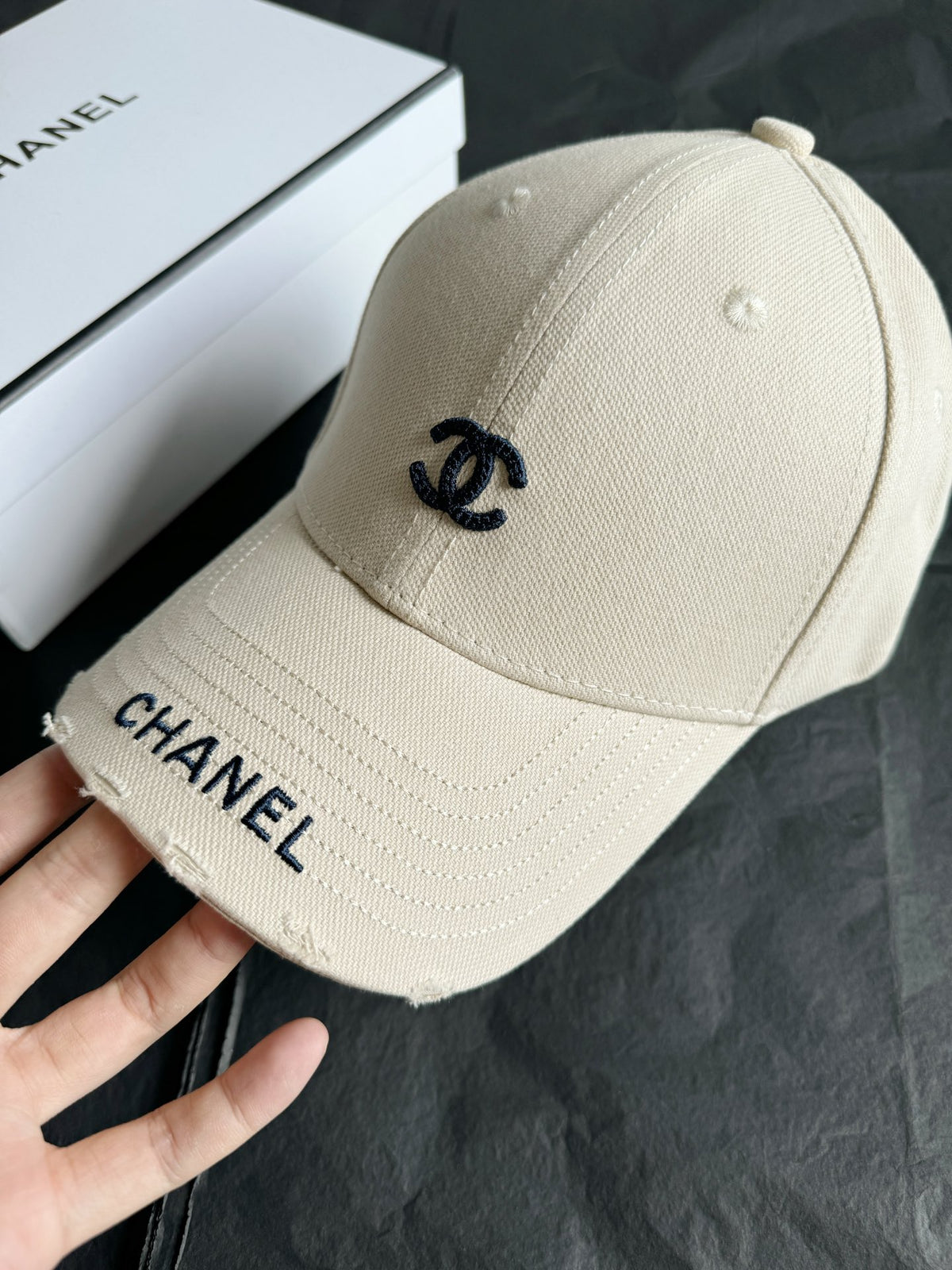 Chanel Women's Beige Embroidered Letter Logo Baseball Cap Fashion Duck Tongue Cap Hat #72418