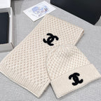 Chanel Knitted Cashmere Scarf Hat #96643