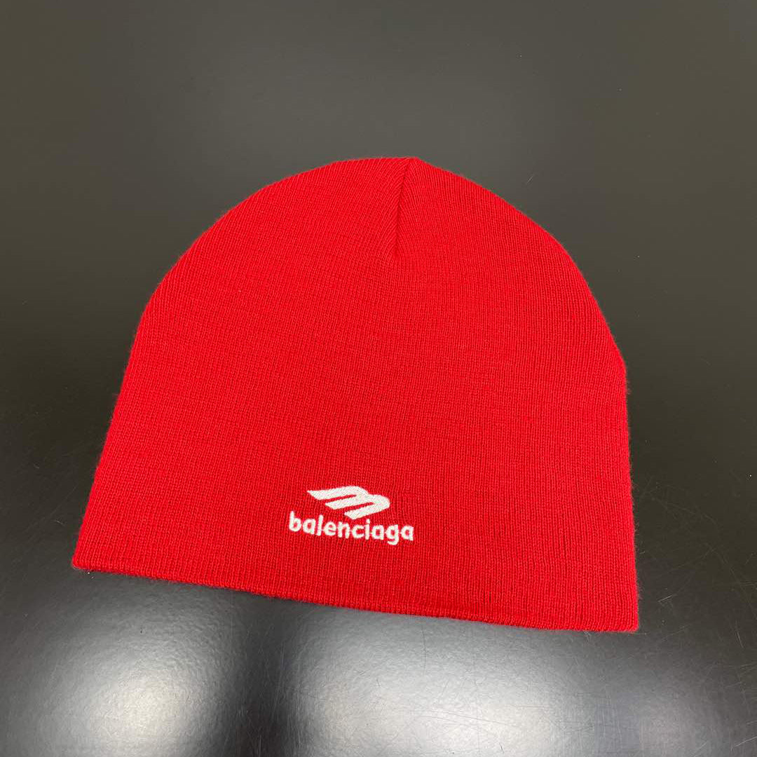 Balenciaga Men's And Women's Fall And Winter Logo Letter Printing Ribbed Knit Cotton Fleece Hat Cap #74853