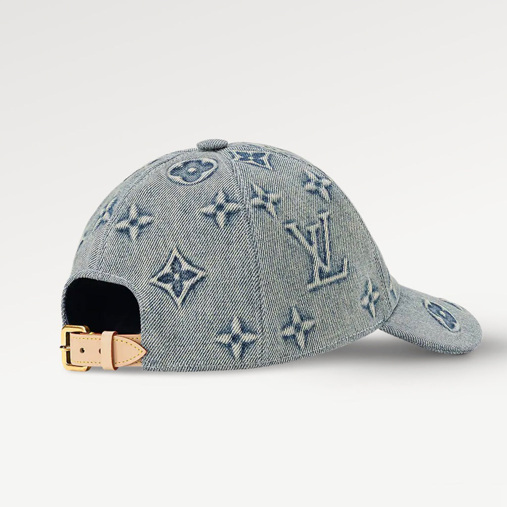 Louis Vuitton Monogram Washed Denim Hat Leather Buckle Fashion Casual Cool Versatile Baseball Hat #71283