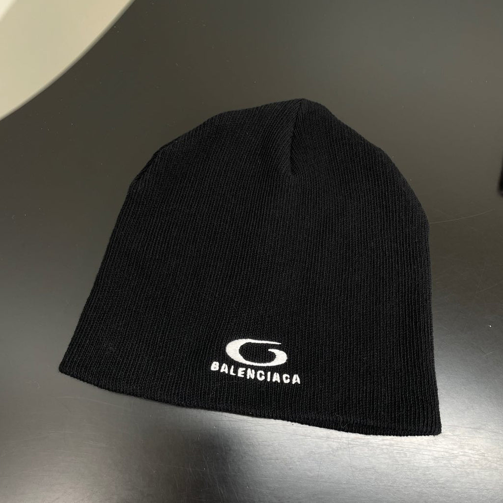 Balenciaga Men's And Women's Fall And Winter Logo Letter Printing Ribbed Knit Cotton Fleece Hat Cap #74853