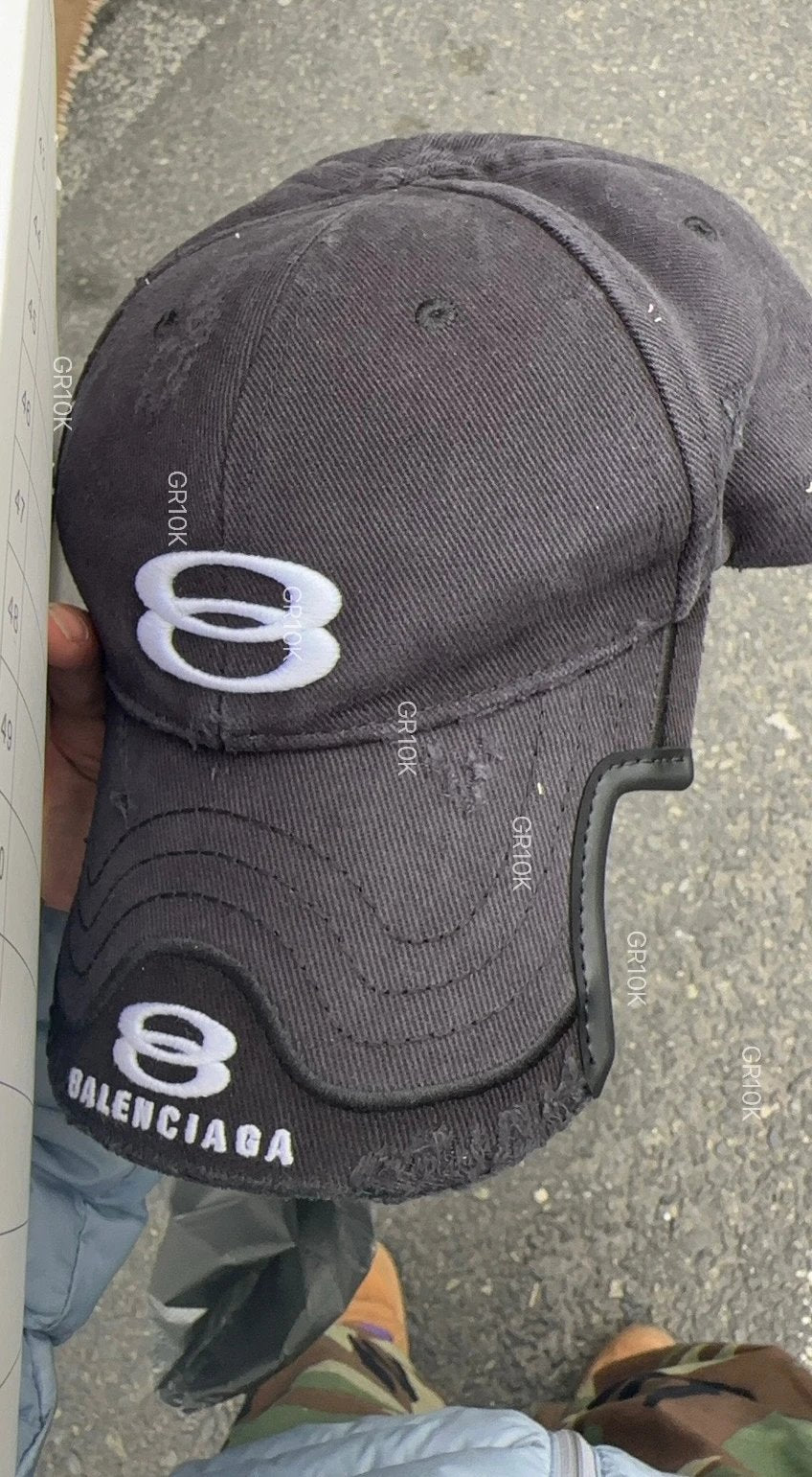 Balenciaga Men's and Women's Solid Color Embroidered Logo Design Cotton Duck Cap Hat #74927