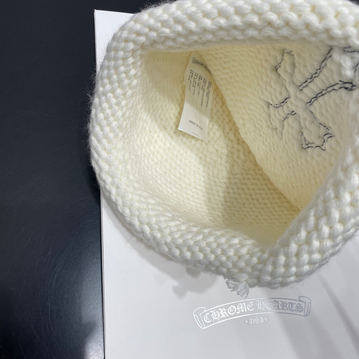 Chrome Hearts Leopard Leather Cross Silver Jewelry Cold Hat #334406