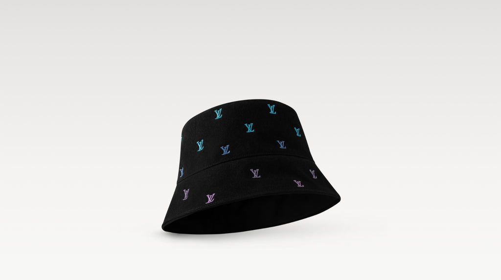 Louis Vuitton Men's LV Blason Shading Denim Embroidered Solid Color Cotton Reversible Fisherman'S Hat #77276