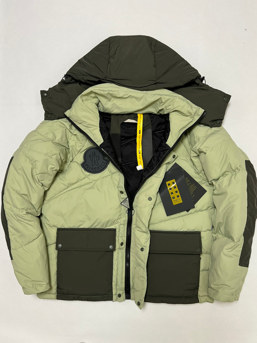 Moncler X Pharrell Williams Men And Women With The Same Models Of Autumn And Winter Solid Color Removable Hat Waterproof Nylon Stitching Long Sleeved Puffer Down Jacket #74576