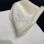 Chrome Hearts White Leather Cross Cold Hat #334407