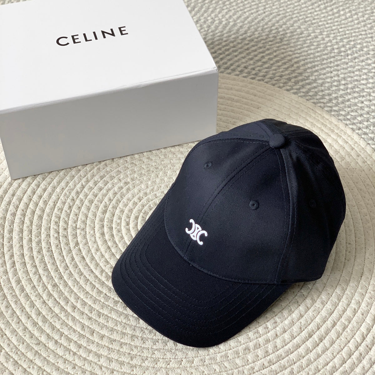 Celine Men Women Fashion Vintage Cowboy Letter Embroidery Baseball Cap Blue Casual Duck Hat #75689