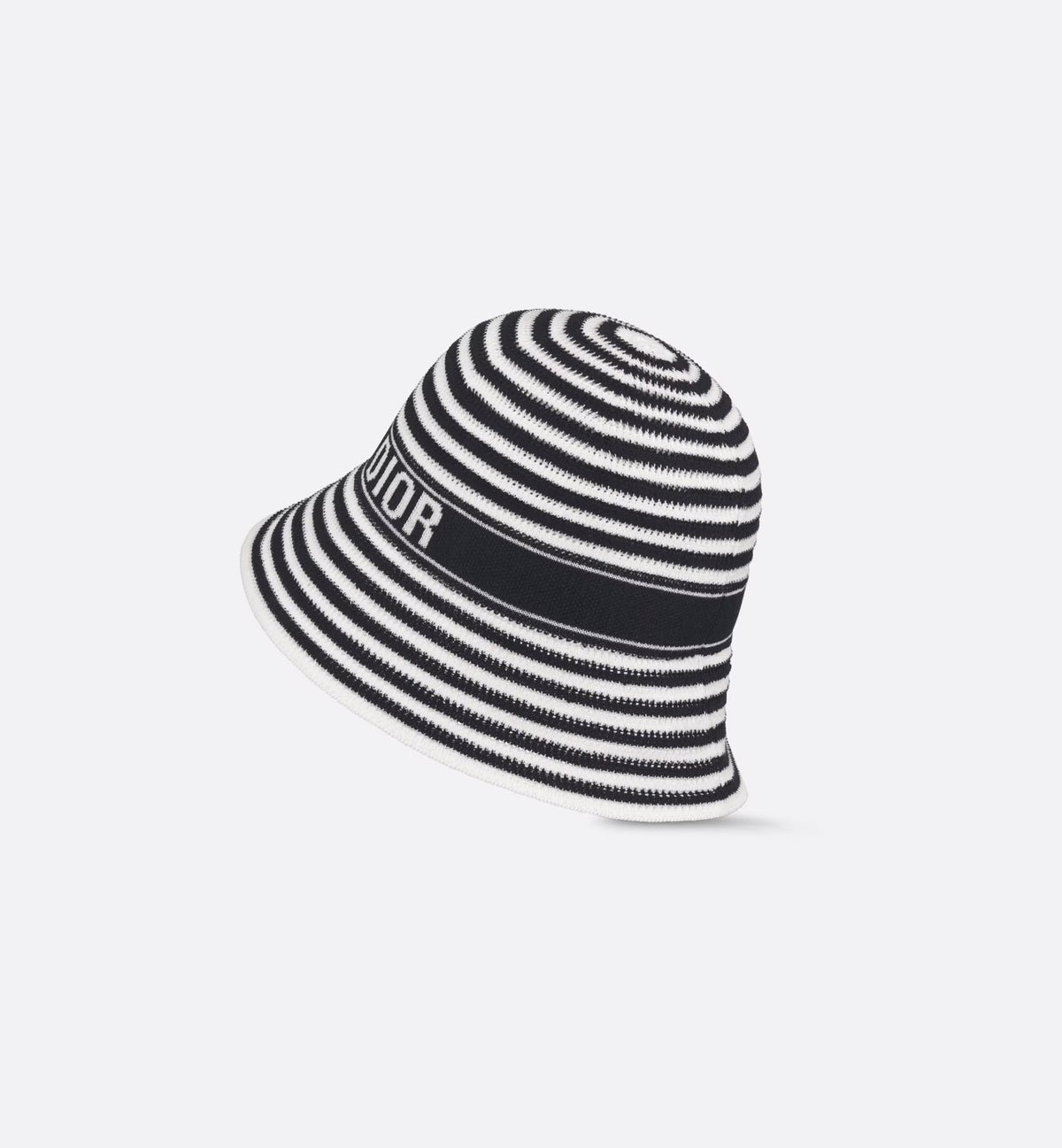 Dior Dioriviera D-Tulipe Women's Black and White Striped Embroidered Letter Printed Cotton Fisherman's Hat Cap #72552