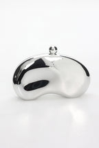 Micci Bean Clutch Silver