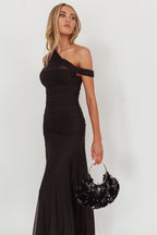 Drama Kisslock Moon Purse Sequin Black