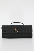 Yvette Woven Envelope Purse Black