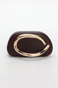 Amarita Gold Handle Clutch Wine