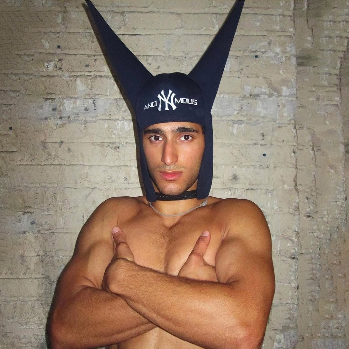 Anonymous Club Shayne Oliver 0pium New York Ny Devil's Horns Cap Playboicarti Same Men's Women's High Street Trend Hip-hop Punk Style Pointy Hat Embroidered Letters Hats Fashion Cap Ngvp #1336