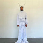 Anonymous Club Shayne Oliver White Devil Horns Leather Cap Playboicarti Same High Street Trend Punk Style Hip Hop Cap  Men's Women's  Hats Ngvp #1498