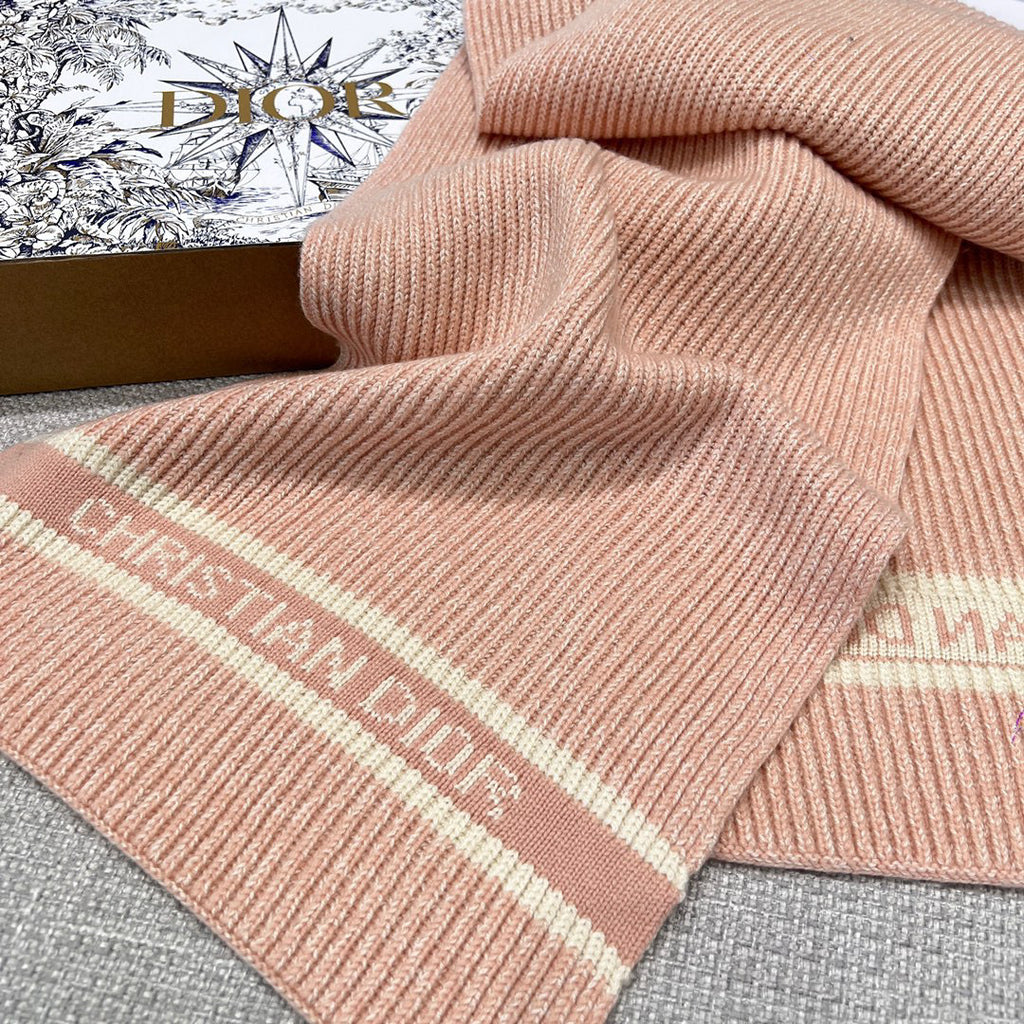 Dior WHITE Knitted Hat Scarf Two-Piece Set #21981