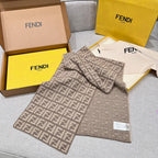 Fendi Knitted Cashmere Scarf Hat #96644