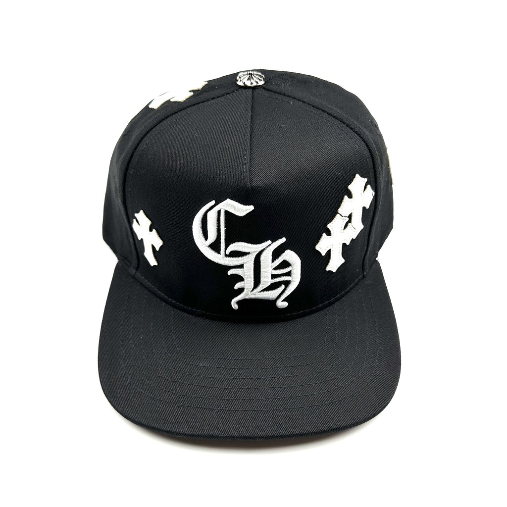 Chrome Hearts Men's Cross Leather-covered Embroidered Letter Print Trendy Baseball Cap Hat #77444