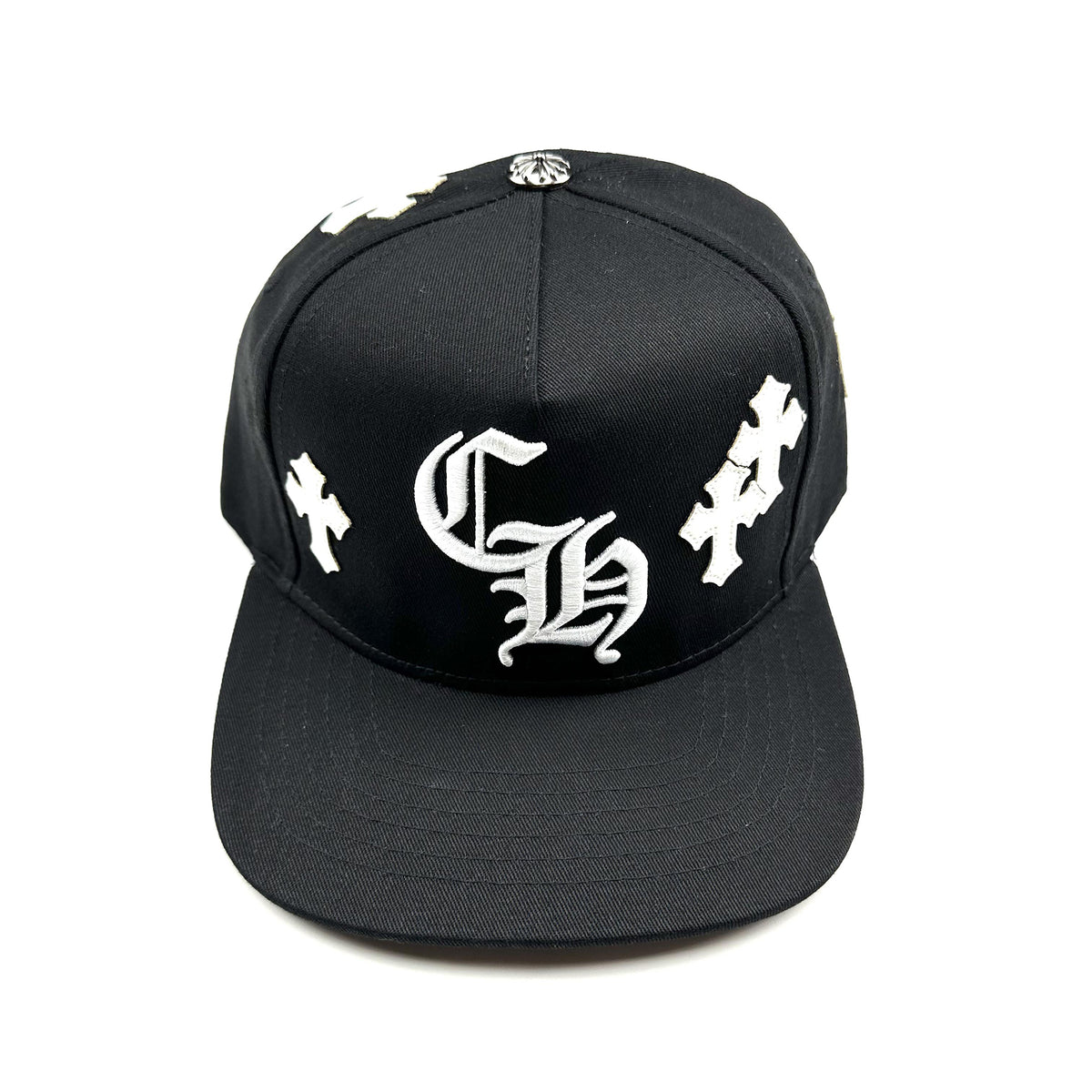 Chrome Hearts Men's Cross Leather-covered Embroidered Letter Print Trendy Baseball Cap Hat #77444