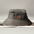 MiuMiu Men's and Women's Logo Embroidered Black Cowboy Fisherman's Cap Baseball Hat #98957