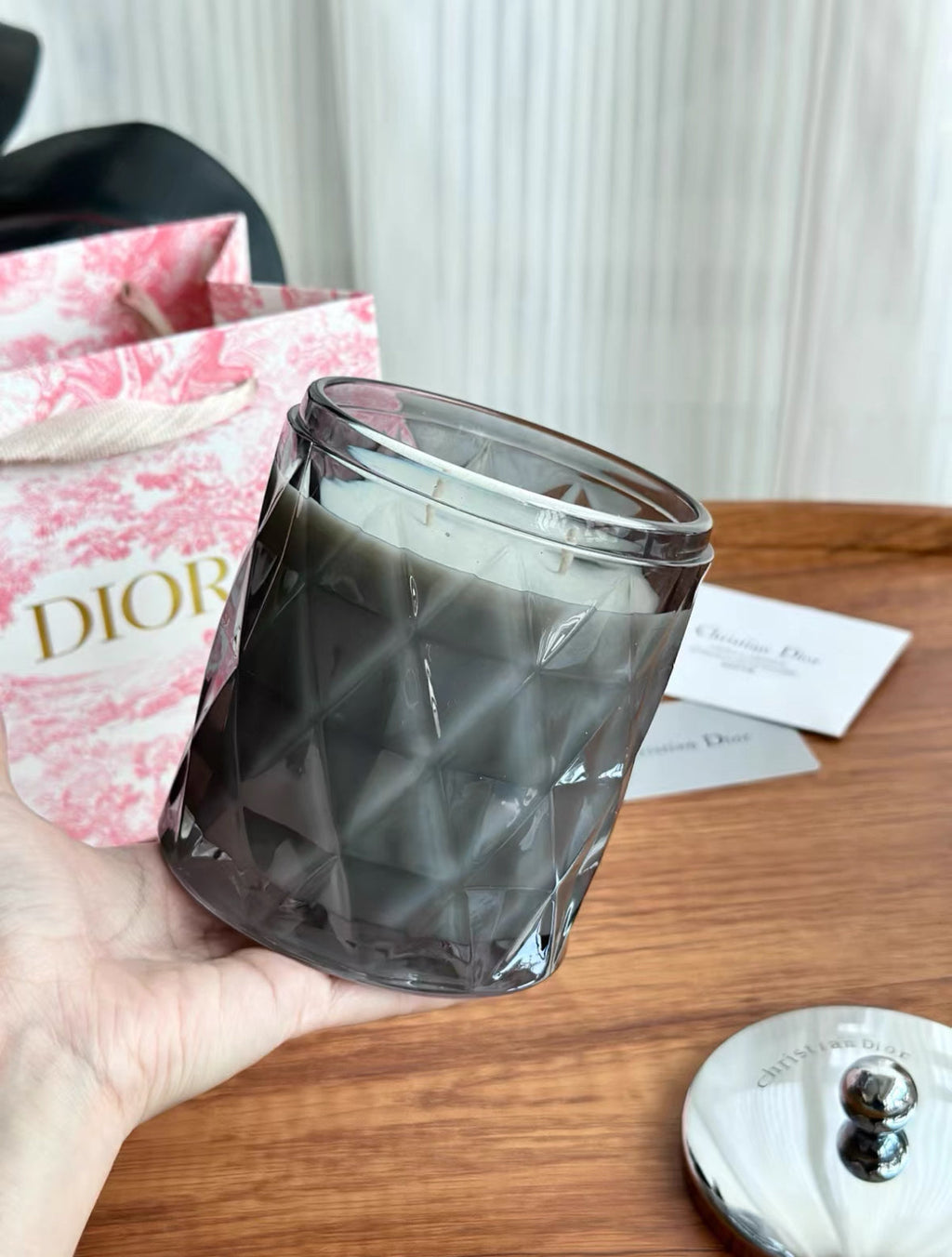 Toile de Jouy Faceted Glass Scented Candle