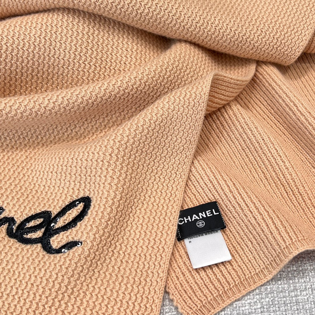 Chanel Cashmere Knit Hat Gloves Scarf #96642