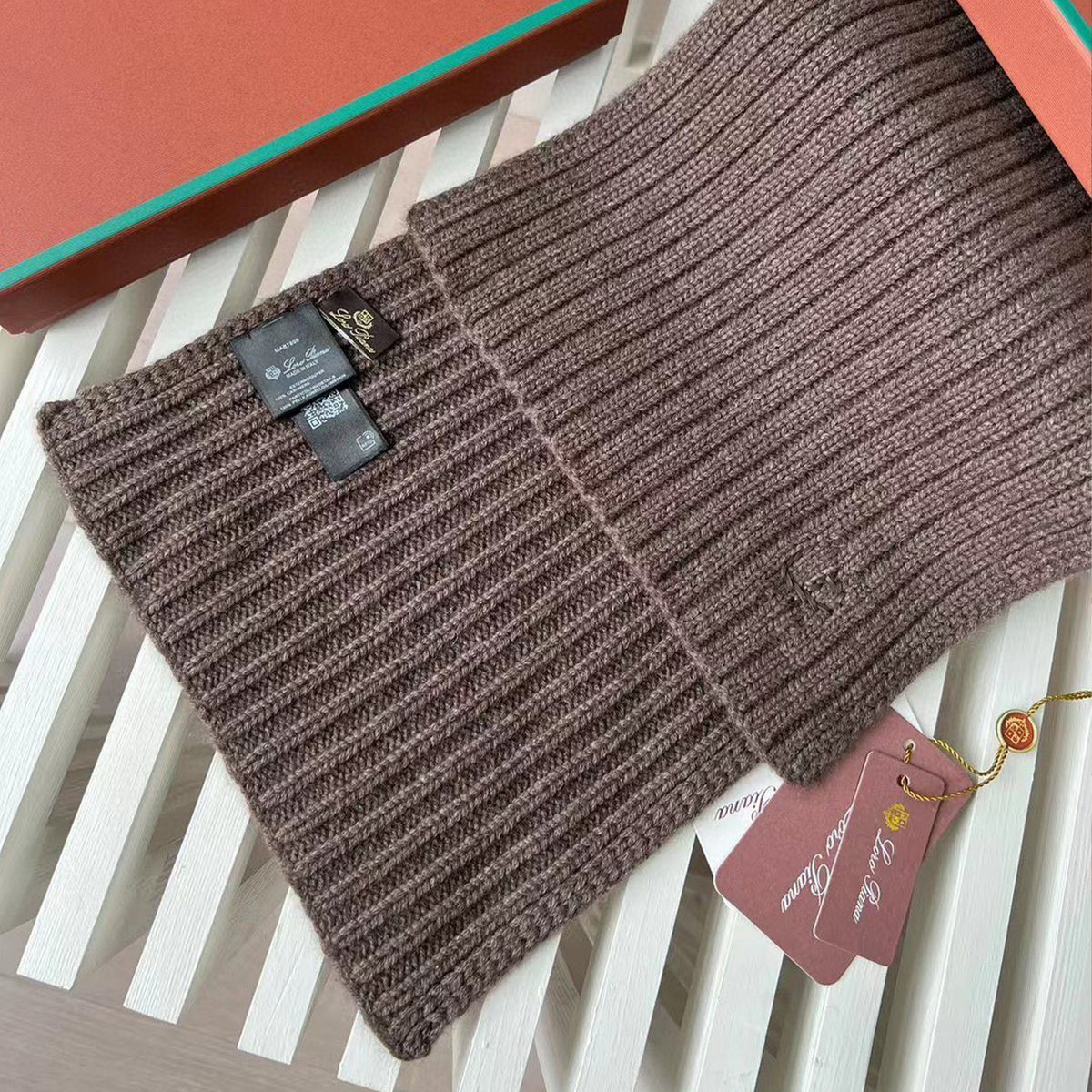Loro Piana Cashmere Knit Hat Scarf Set #6664