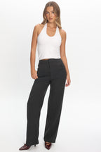 In Disguise Straight Leg Pocket Pants Charcoal