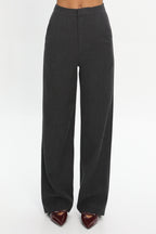 In Disguise Straight Leg Pocket Pants Charcoal