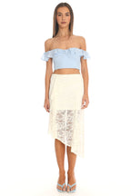 Cloud Nine Ruffled Crop Top Baby Blue