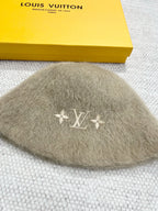 Louis Vuitton LV Fluffy Women's Autumn and Winter Solid Color Embroidered Logo Logo Mohair Fisherman's Hat Cap #74912