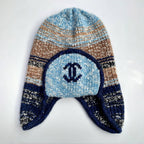 Chanel Women's Autumn and Winter Colorblocking Knitted Ski Hat Cap #74565