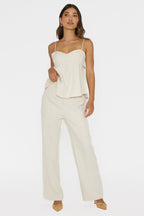 Mistie Pintuck Pants Bone