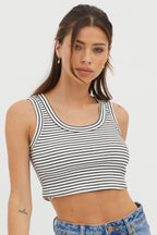 In Sync Scoop Neck Crop Top White Base