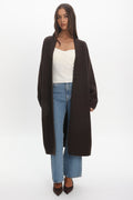 Last Light Longline Oversized Coat Chocolate