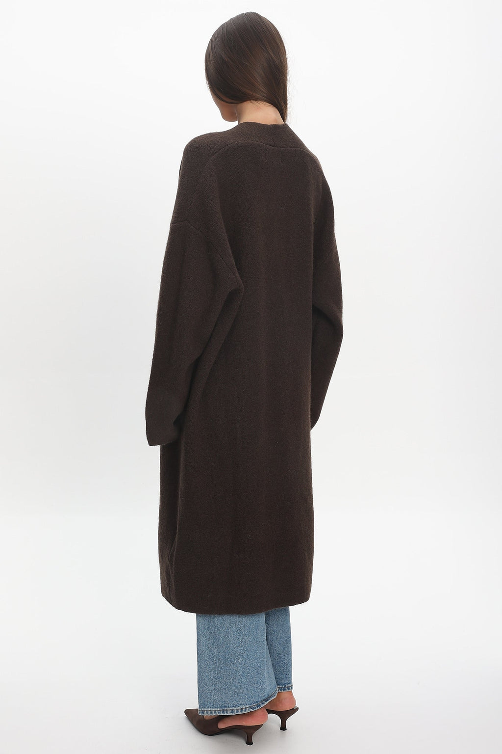 Last Light Longline Oversized Coat Chocolate