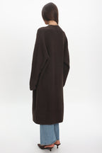 Last Light Longline Oversized Coat Chocolate