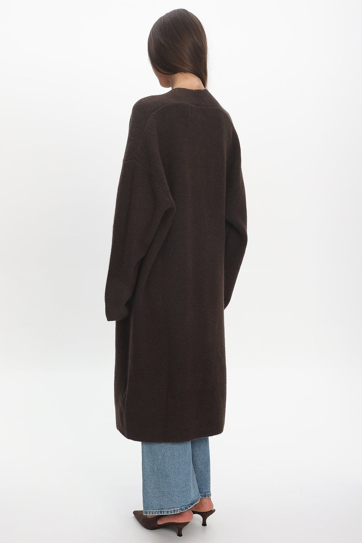 Last Light Longline Oversized Coat Chocolate