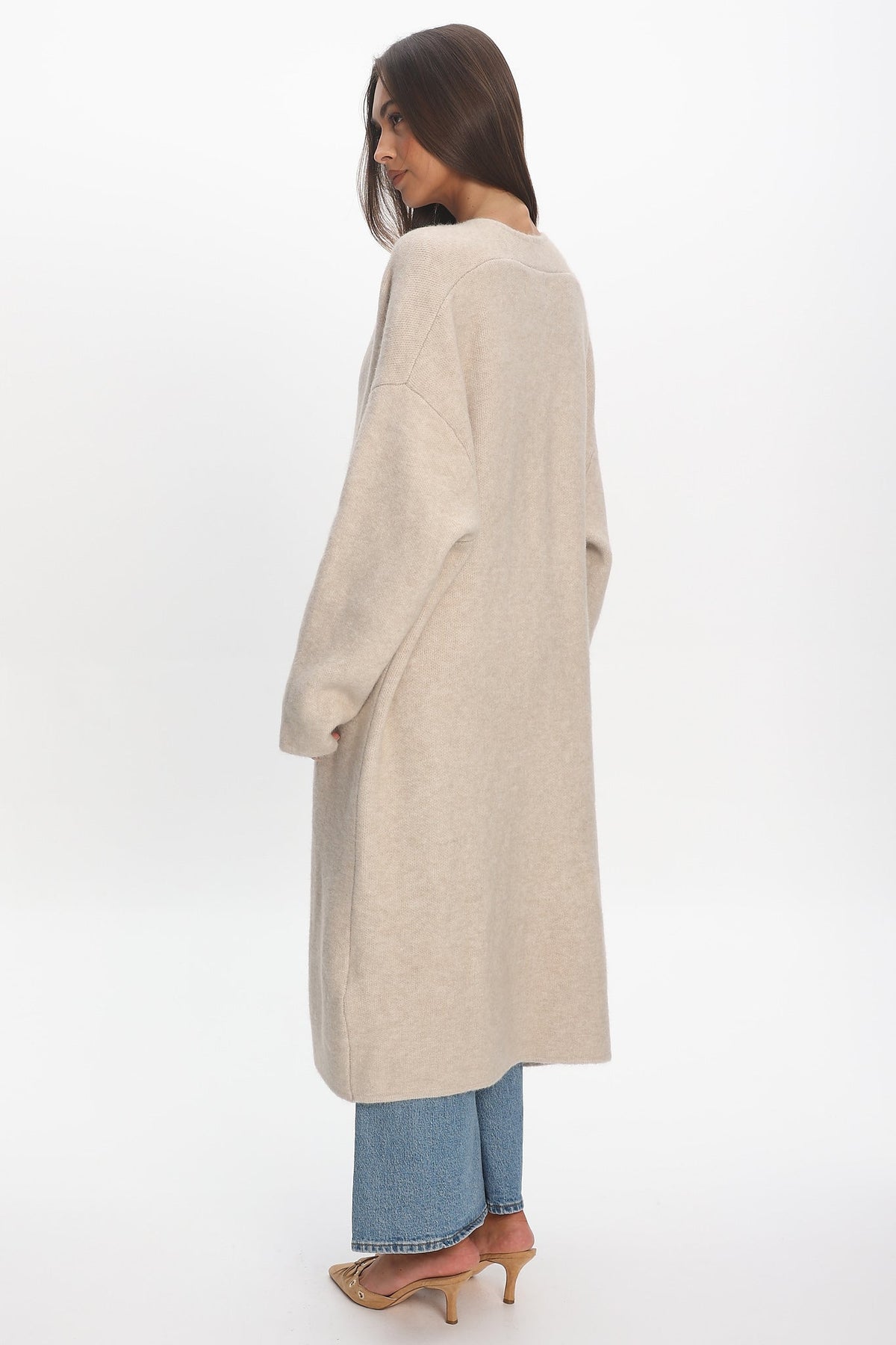 Last Light Longline Oversized Coat Oat
