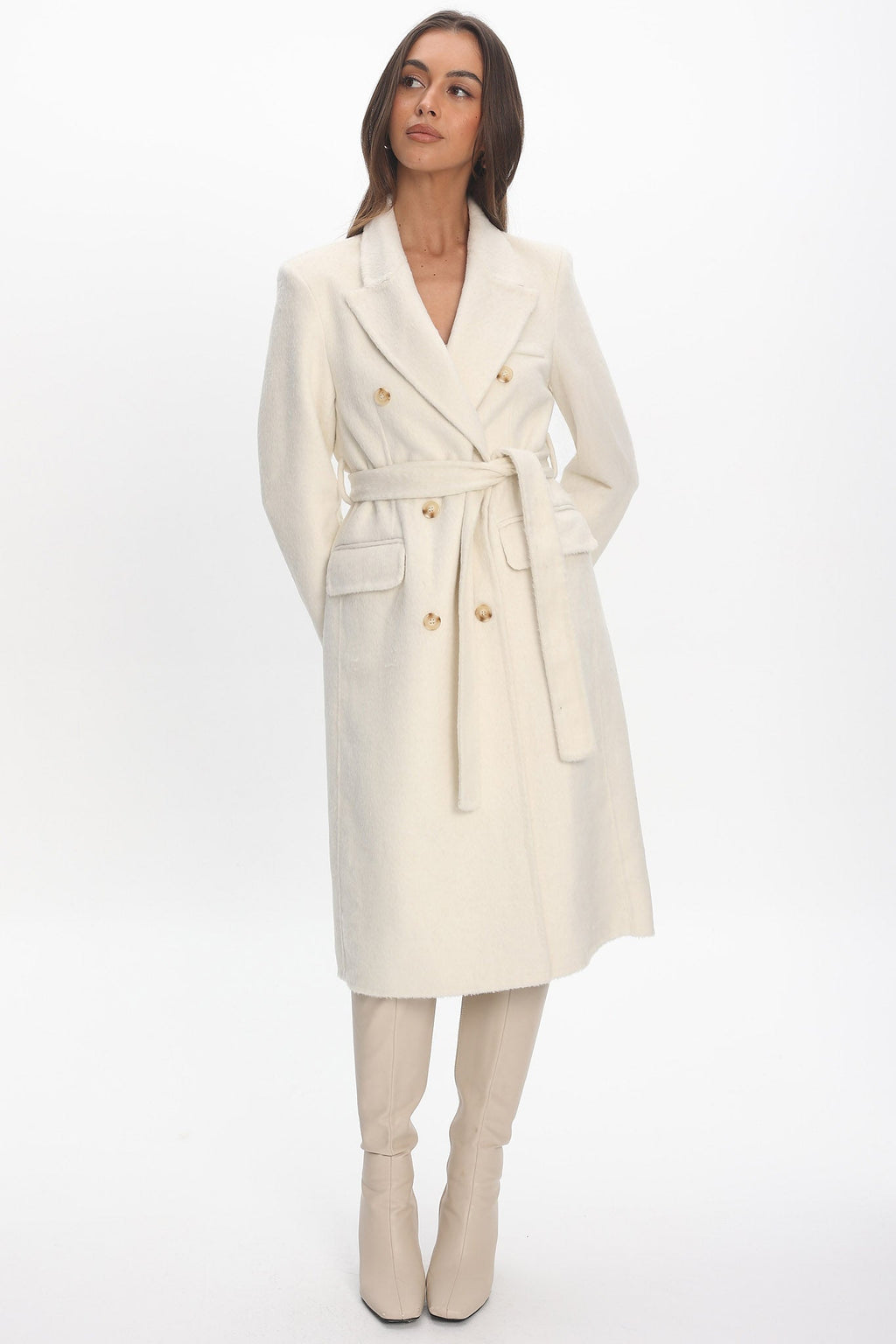 Luciana Waist Tie Trench Coat Oat