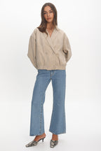 Rampage Faux Suede Blouson Jacket Sand